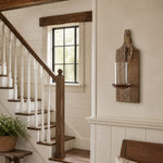 Afbeelding laden in galerijweergave, Rustic wooden wall sconce hallway scene