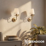 Load image into Gallery viewer, Celia Rustic Botanical Forged Iron Wall Sconce
