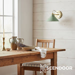 Load image into Gallery viewer, Aurenza Sconce – Farmhouse Wall Light with Metal Accents for Cozy Spaces
