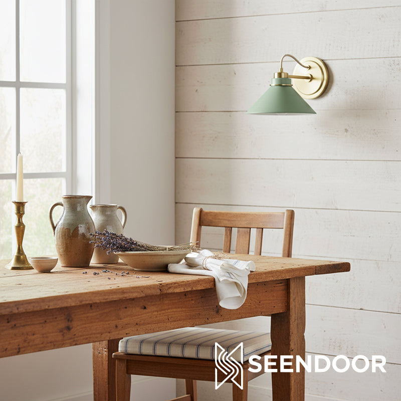 Aurenza Sconce – Farmhouse Wall Light with Metal Accents for Cozy Spaces