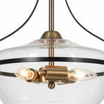 Afbeelding laden in galerijweergave, Eira Mid-Century Modern 3-lichts glazen hanglamp met komvormige kap