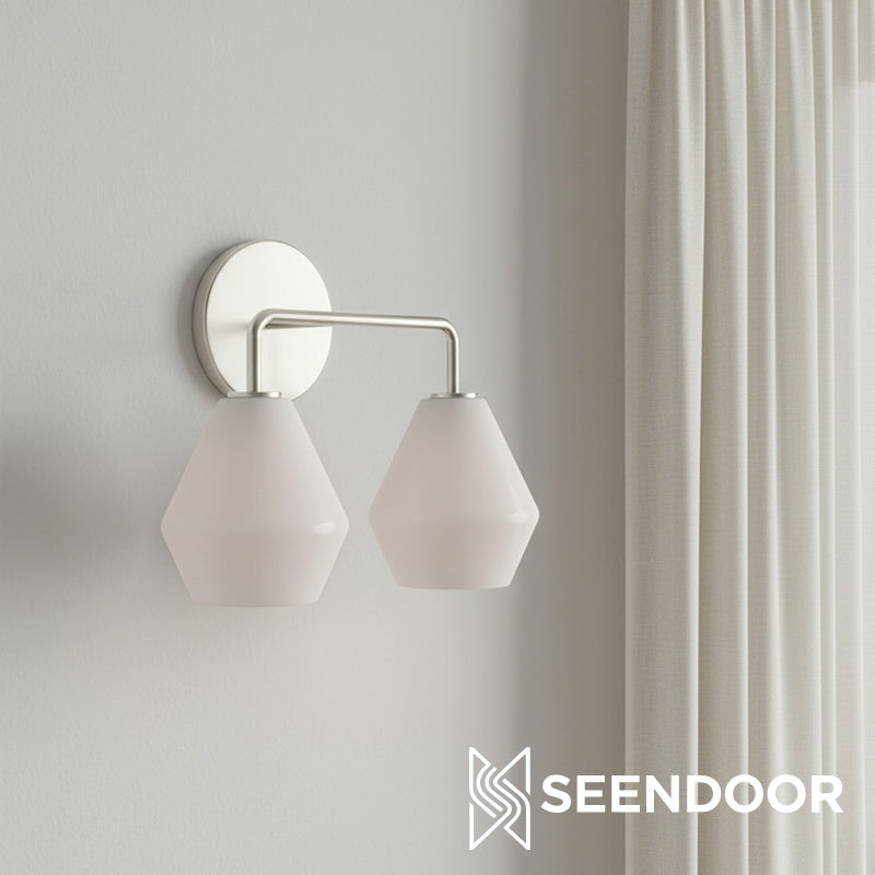 Merin Metal & Glass Sculptural Wall Sconce for Vanity & Bathroom