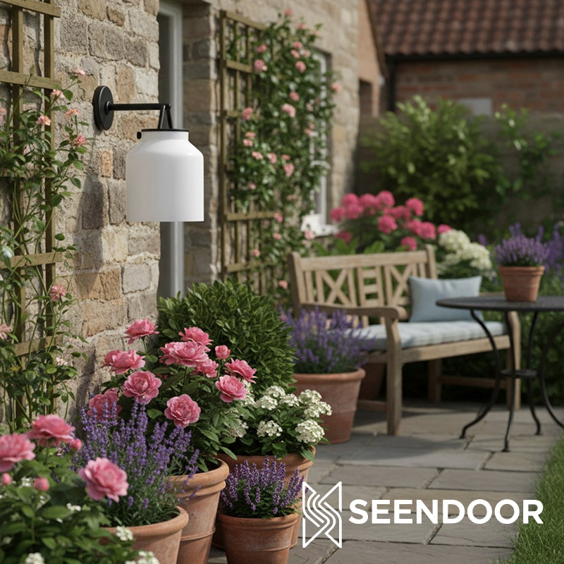 Hanton Cylindrical Drum Modern Outdoor Sconce for Porch & Entryway