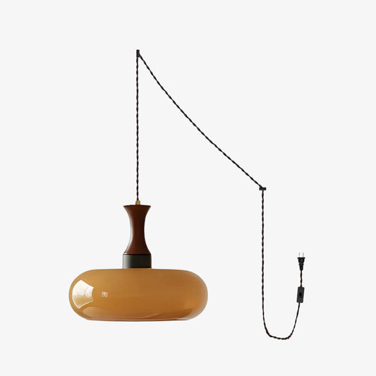 Lámpara Colgante Escandinava Velora con Pantalla de Vidrio - Diseño Moderno Enchufable