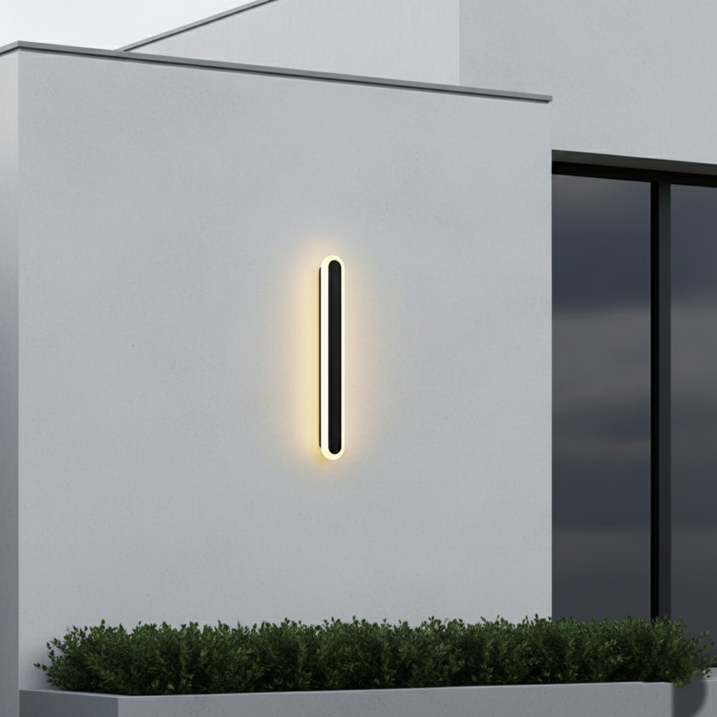 Luz de Pared Ovalada Metálica Minimalista Edge IP65 Impermeable para Exterior