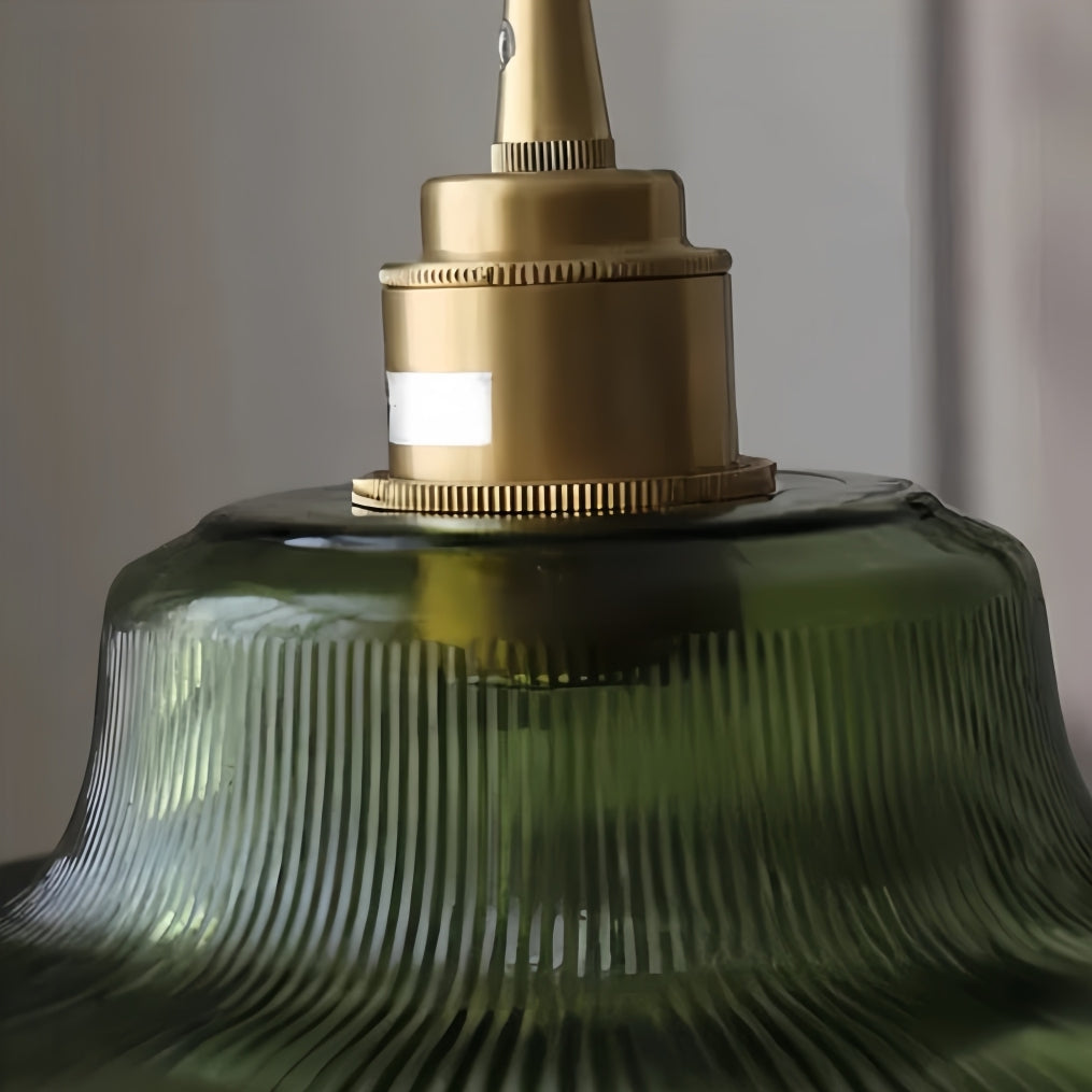 Ribilux Żebrowana Lampa Wisząca - Vintage Szkło i Metal do Kuchni i Jadalni