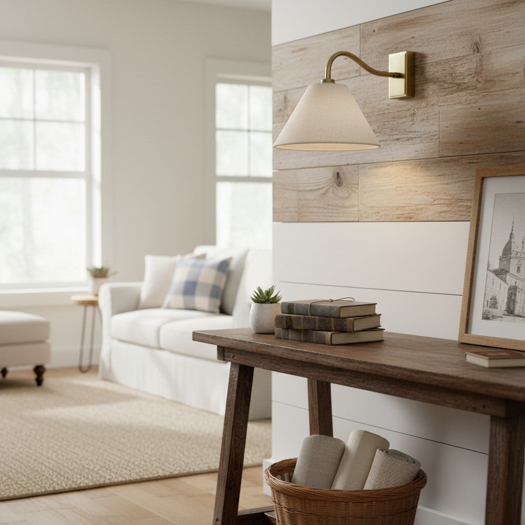 Lumweve Wandlamp - Plissé Lampenkap Verfijnde Wandlamp voor Gang en Studiekamer