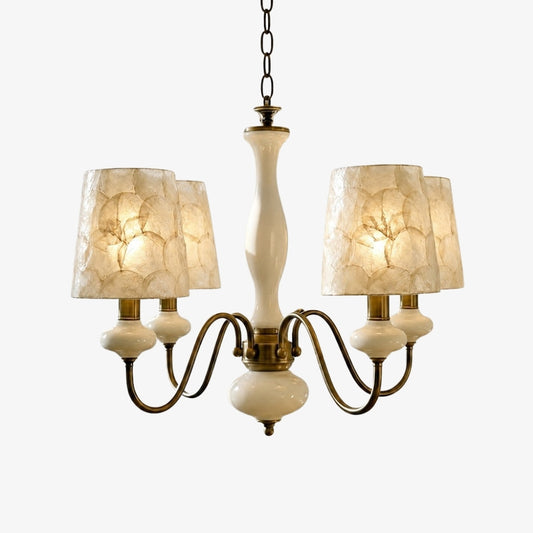 Candelabro Shellure con textura retro de concha - luminaria escultórica costera para el hogar  