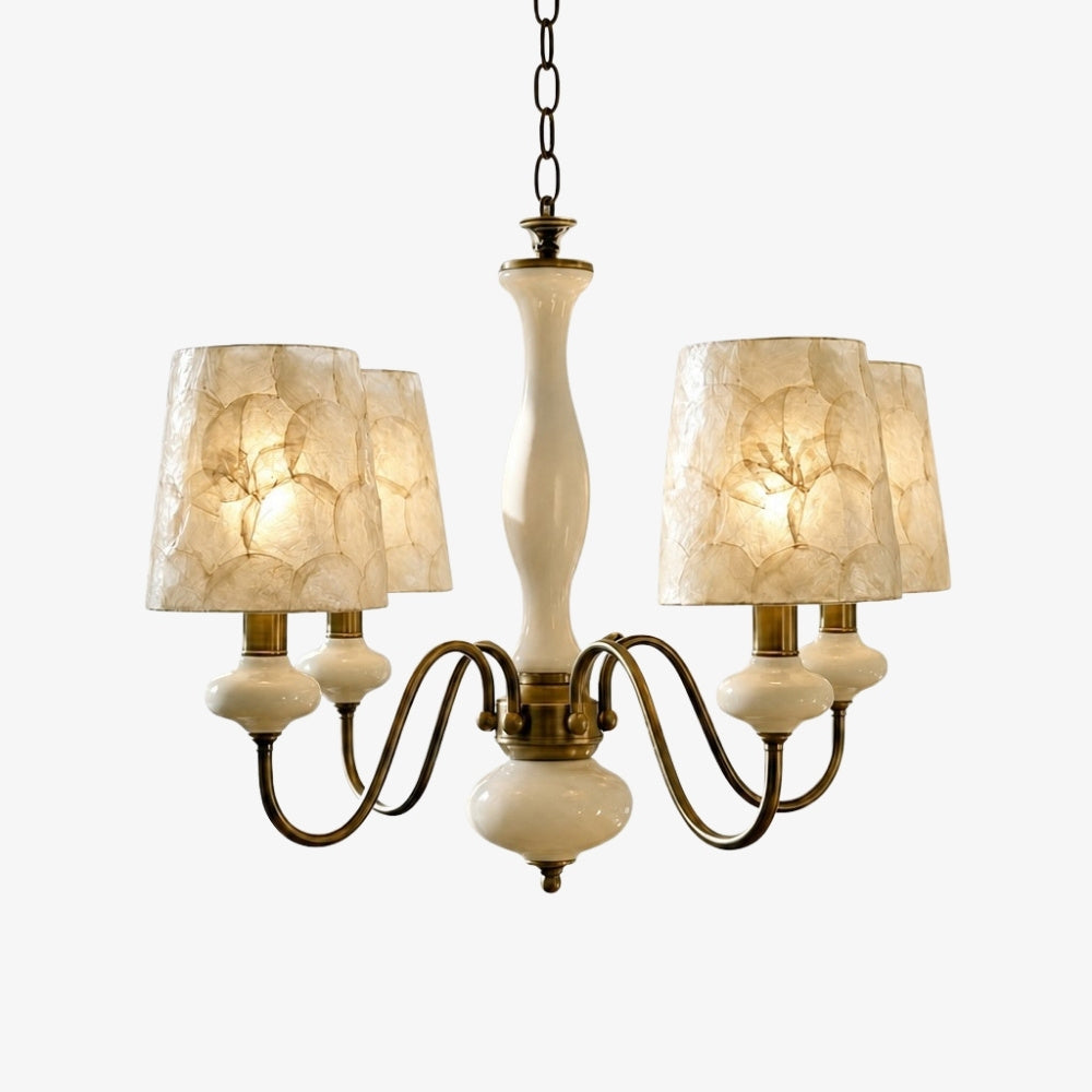 Shellure Retro Shell Texture Chandelier - Sculptural Coastal Home Lighting Fixture