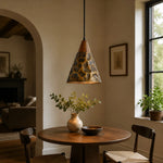 Cargar imagen en el visor de la Galería, Single hammered copper pendant beside a dining table