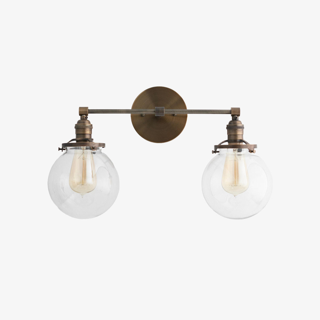 Lumio Globe Glass Globe Vanity Light - Modern Two Light Bathroom Sconce