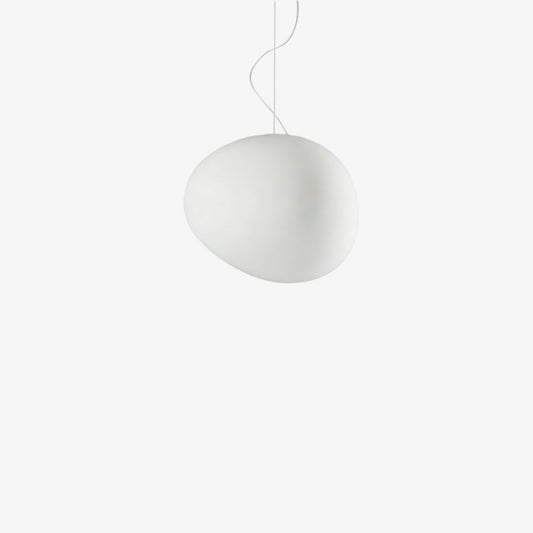 Suspension en verre lait Stonea - Luminaire suspendu artistique pour intérieurs modernes