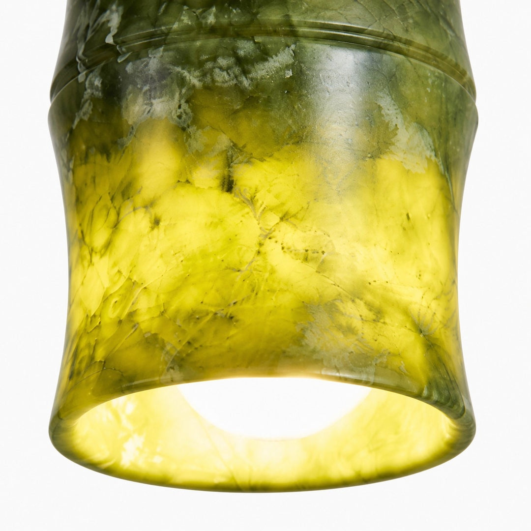 Plafondlamp van natuurlijk jadeglas voor doorgangen