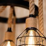 Cargar imagen en el visor de la Galería, Rustic farmhouse rope chandelier