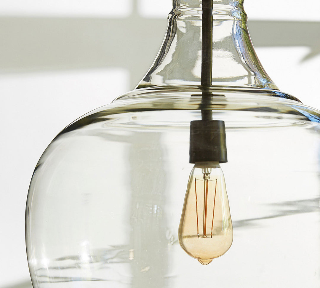 Lawson Glass Pendant Light - Recycled & Milk Glass with Bronze Accent