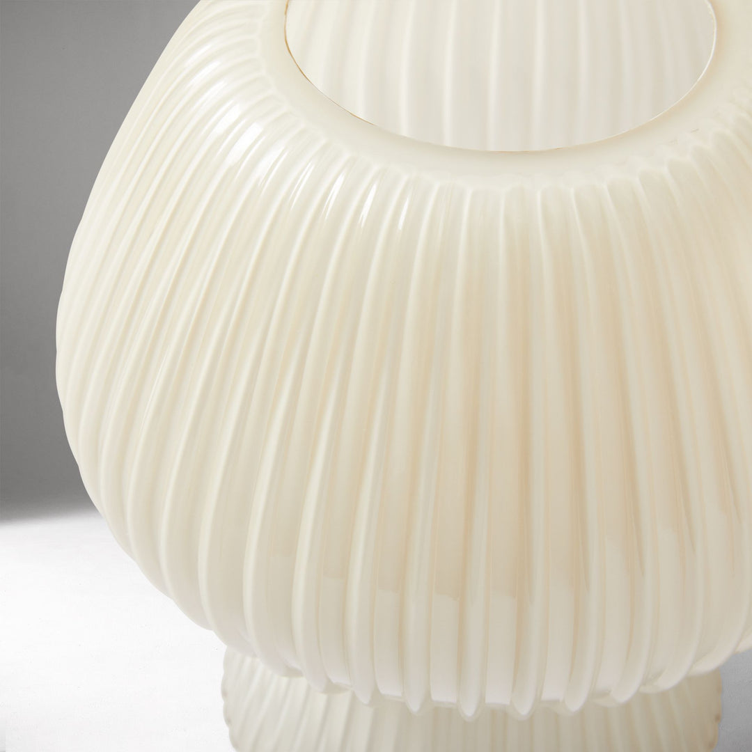 Nera Geribbelde Glazen Tafellamp Retro – Modern Ontwerp Gloed Nachtkastje Accent