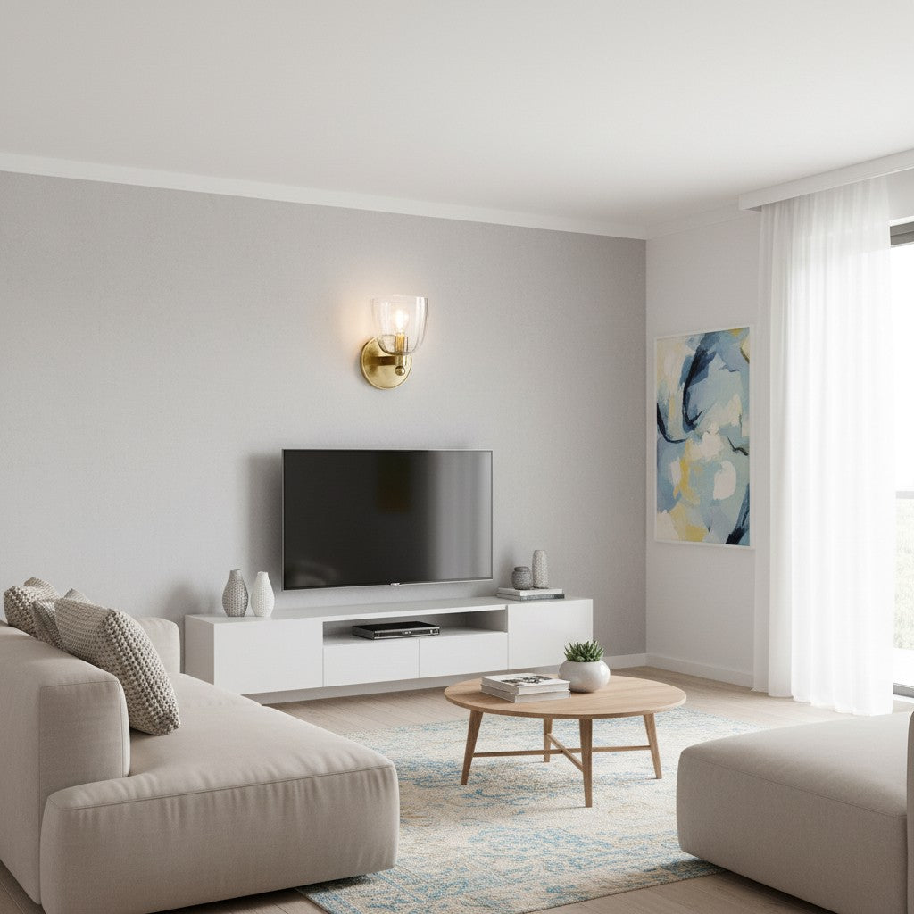 Applique murale globe minimaliste Vega Glass Éclat doux diffusé Disponible en une ou deux lumières