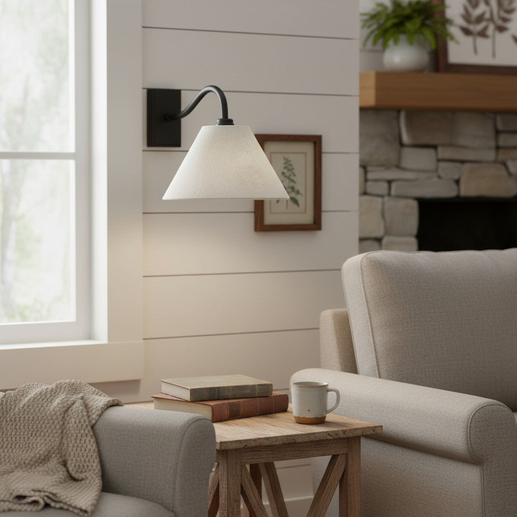 Lumweve Wandlamp - Plissé Lampenkap Verfijnde Wandlamp voor Gang en Studiekamer