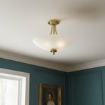 Load image into Gallery viewer, Lunetal Timeless Three-Arm Structure Semi Flush Chandelier – Vintage Pendant Light for Bedroom or Entry