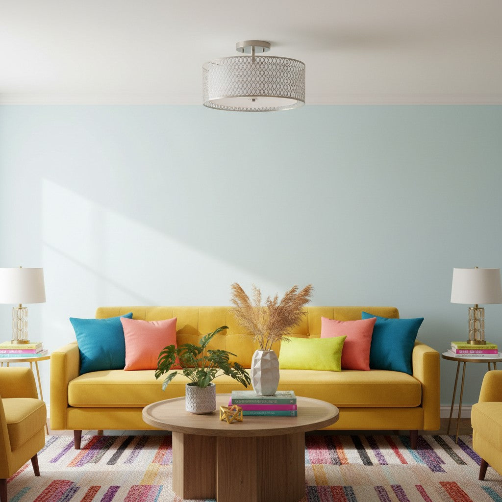 Liorin Geometrische Mesh 3-flammige Deckenleuchte – Metallgewebe-Lampe für Wohnzimmer oder Flur