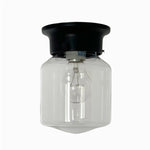 Cargar imagen en el visor de la Galería, Style F minimalist glass ceiling lamp in black finish