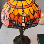 Load image into Gallery viewer, TF Dragonfly Hand-Cut Table Lamp – Vintage Stained Glass for Bedroom or Living Room