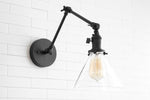 Load image into Gallery viewer, Conique Metal Industrial Wall Sconce with Adjustable Arm - Vintage Glass Cone Shade
