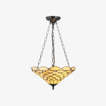 Afbeelding laden in galerijweergave, TF Pearl Handgemaakte Tiffany Plafondlamp – Art Deco Glas-in-Lood Lamp voor Hal of Woonkamer