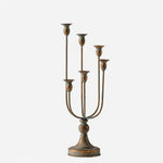 Bild in die Galerieansicht laden, aged bronze multi-arm iron candle holder