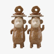 Monkey Bookends resin sculpture pair