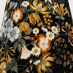 Cargar imagen en el visor de la Galería, Close view of black floral fabric lampshade