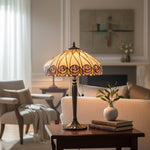 Load image into Gallery viewer, TF Hutchinson Art-Glass Tiffany Style Table Lamp – Handcrafted Design for Home and Office