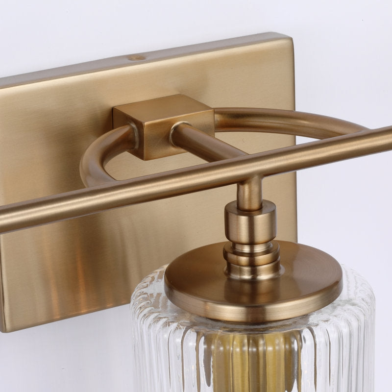 Luz de tocador Lirra de 3 luces regulable de vidrio y metal - Diseño moderno para baño y dormitorio