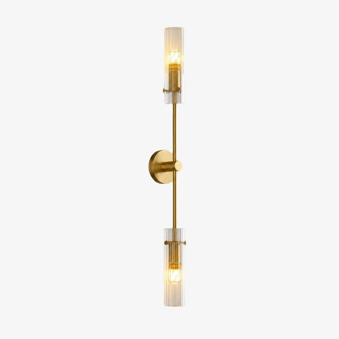 Copper alabaster wall sconce with two light heads