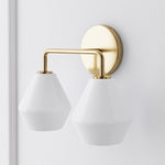 Load image into Gallery viewer, Merin Multi Head Dressing Table Wall Lamp - Metal And Glass Sculptural Lamp
