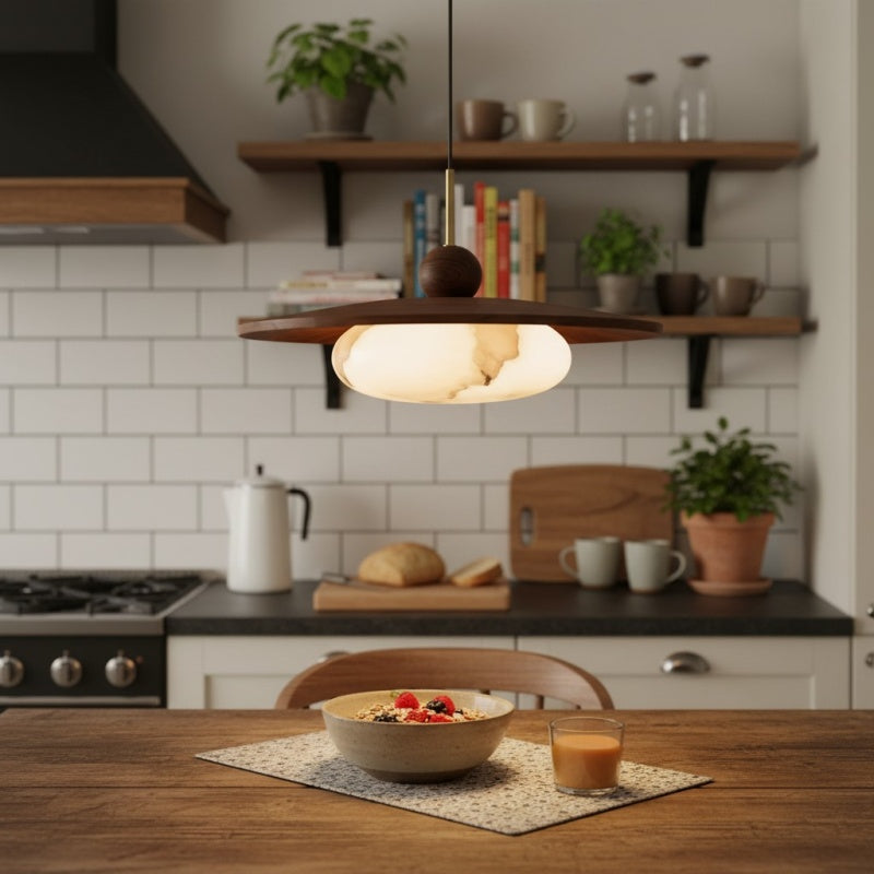 Alvara Modern Swing Arm Pendant Light – Adjustable Minimalist Accent for Desk and Living Room