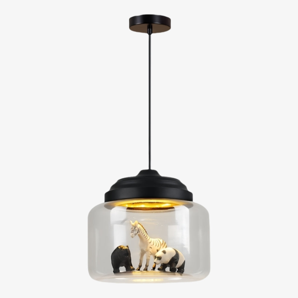 Beastlynn Dierlijke Glazen Hanglamp - Creatief Zoo Ontwerp Hanglamp voor Kinderkamer N23
