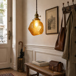 Afbeelding laden in galerijweergave, Vintage faceted glass pendant light