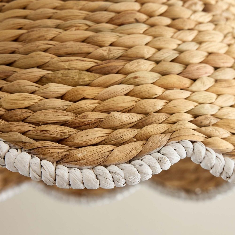 Ruvest Farmhouse Opbouw Plafondlamp - Schelpvormige Rotan voor Warme Interieurs