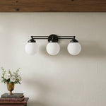Load image into Gallery viewer, Glorica Glass Contemporary Vanity Light - 3 Light Globe Bathroom Fixture Opal Glass
