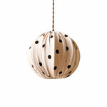 Cargar imagen en el visor de la Galería, Small cream polka dot fabric globe pendant lamp