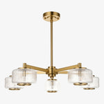 Afbeelding laden in galerijweergave, Canovus plafondlamp met geribbeld glas - industriële metalen woonkamerlamp