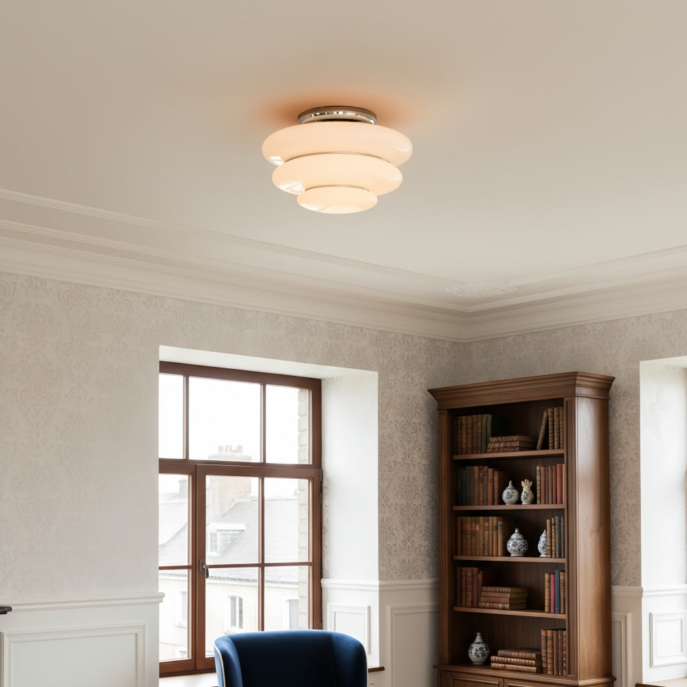 Cirren Gelaagde Plafondlamp – Artistieke Cirkelvormige Silhouet Plafondlamp voor Eetgedeelte