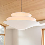 Load image into Gallery viewer, Solivara Pendant – Linen Pendant Light – Layered Shade
