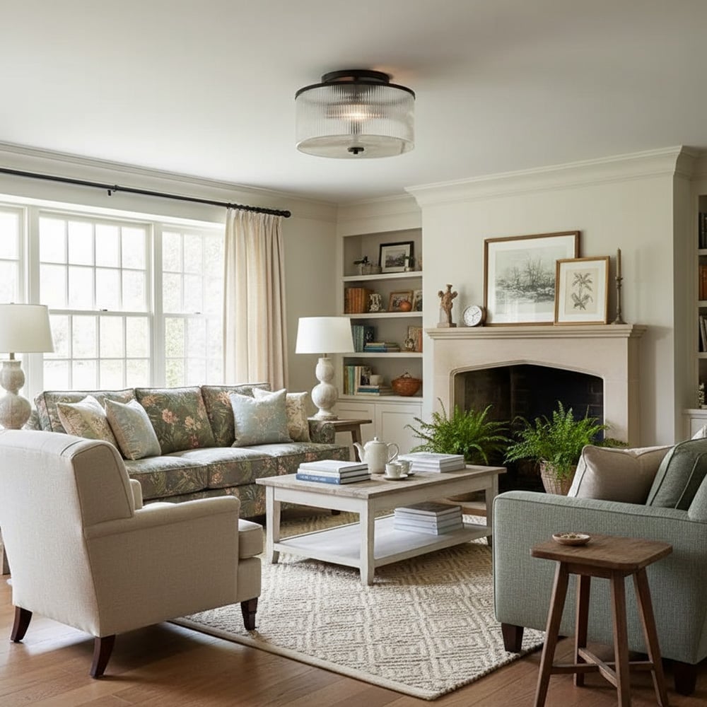 Luminique Clean Edge Modern Flushmount for Office & Entryway