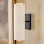 Load image into Gallery viewer, Wolvina Natural Marble Tube Sconce with Sleek Metal Details
