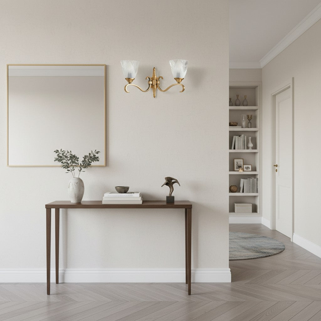 Lunetal Double-Head Wall Sconce – Vintage Metal Glass for Hallway and Bedroom