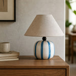 Load image into Gallery viewer, Ceruna Ceramic Table Lamp with Fabric Lampshade – Modern Minimalist Fixture for Reading or Lounge Areas