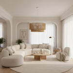 Załaduj obraz do przeglądarki galerii, Florevian Pleciona Lampa Wisząca z Juty - Boho Chic Bębenkowa Lampa Wisząca do Salonu lub Jadalni