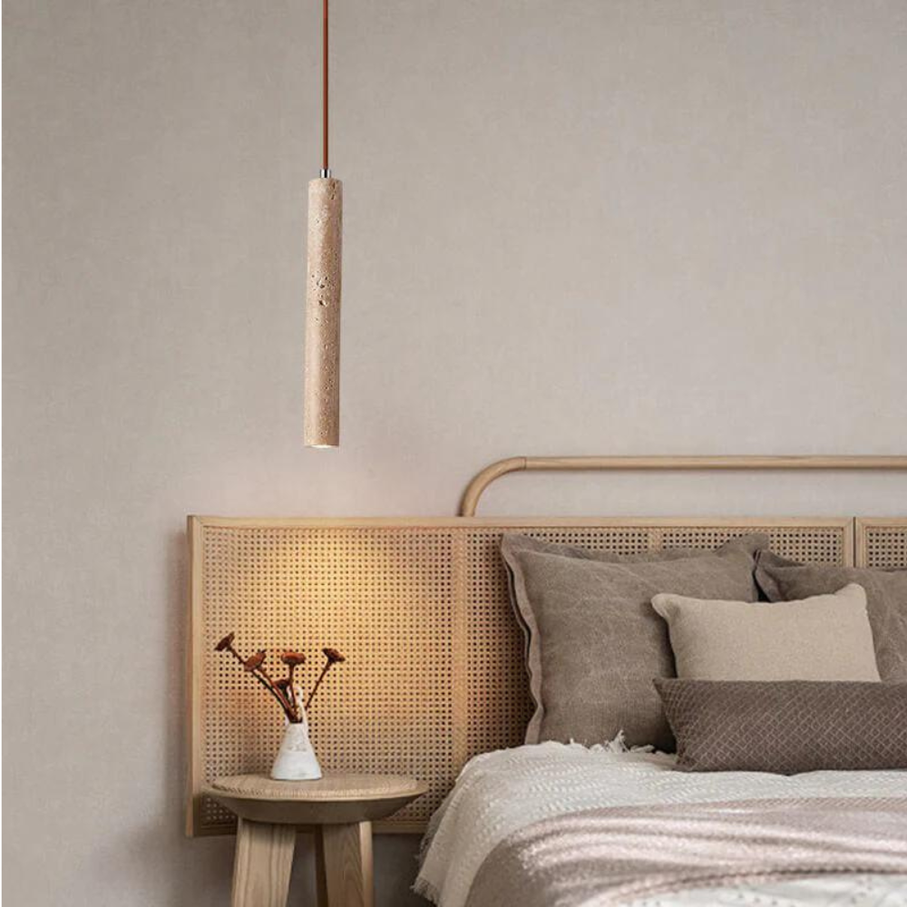 Gemarmerde Travertijn Cilinder Moderne Hanglamp
